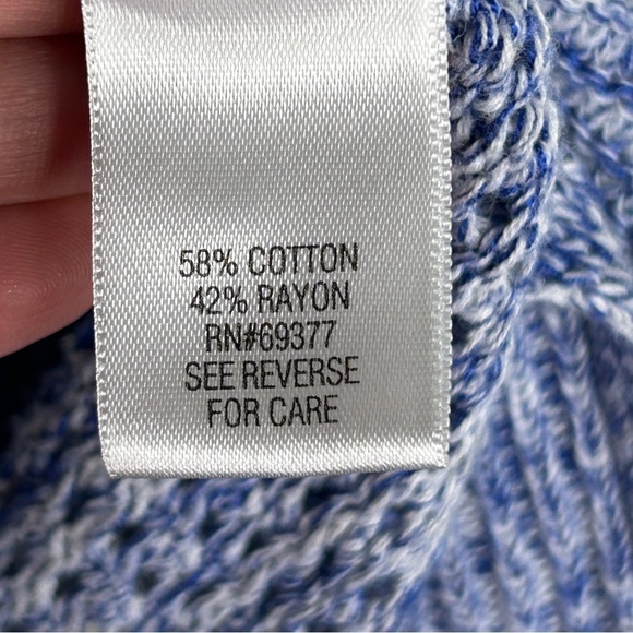 Croft & Barrow women’s blue dolman pointelle sweater size XL - Picture 6 of 7